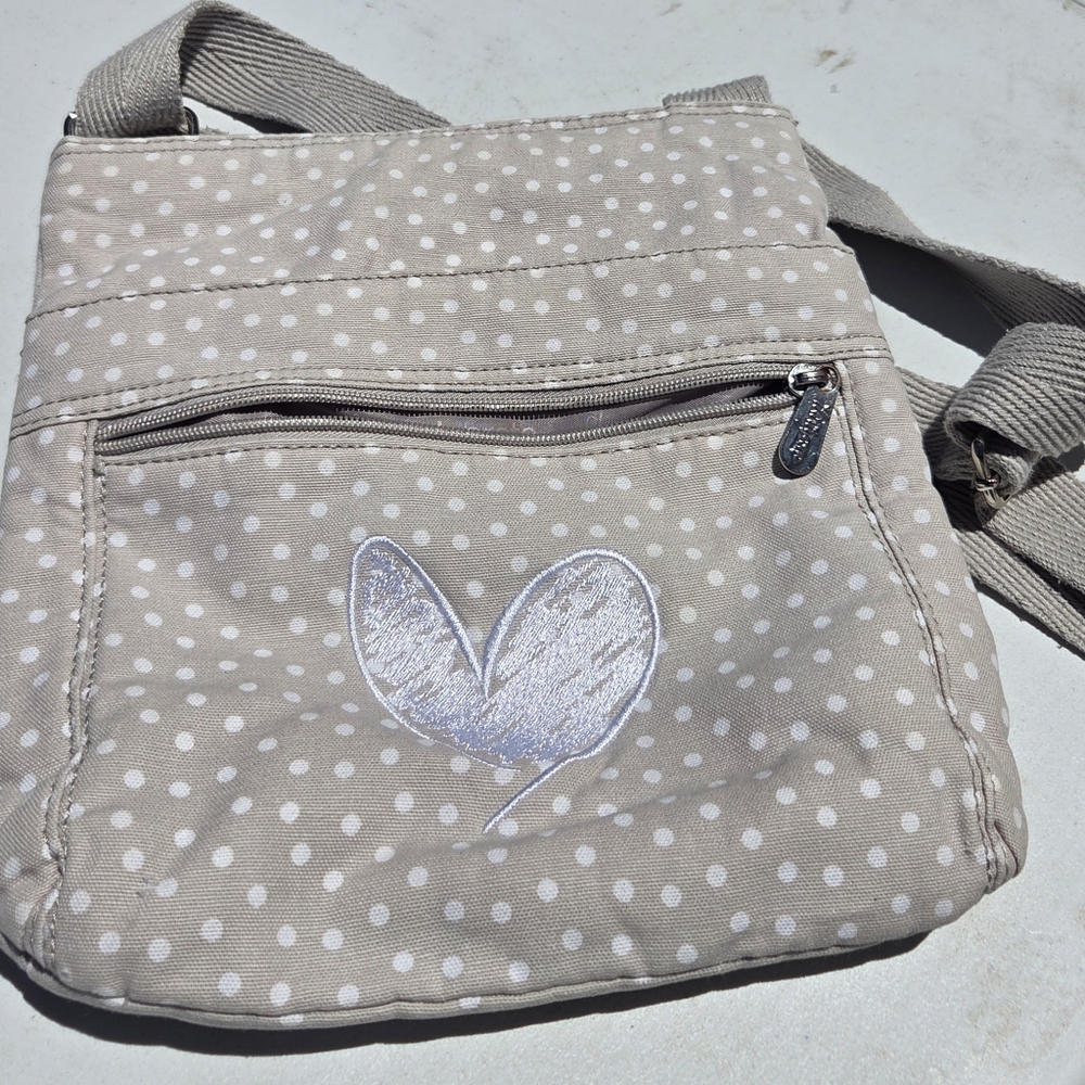Thirty-One Polka Dot Beige Crossbody Bag